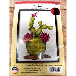 Cactus 5" X 7" Counted Cross Stitch Kit By Design Works Crafts